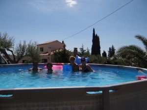 Guests having fun in the splash pool